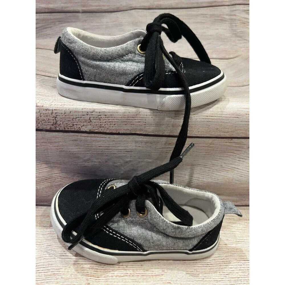 Gymboree Baby Boy's Black/gray/white baby crib Shoes Size 6